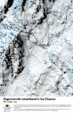 Dagzomende rotsenband in Ius Chasma 