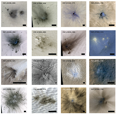 Map of sample craters