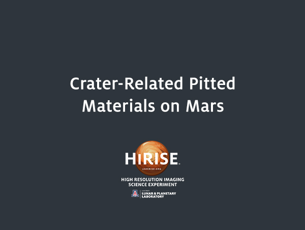 Crater-Related Pitted Materials on Mars
