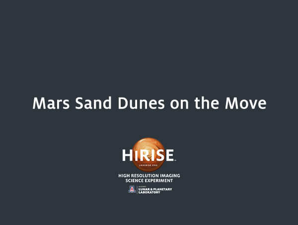 Mars Sand Dunes on the Move