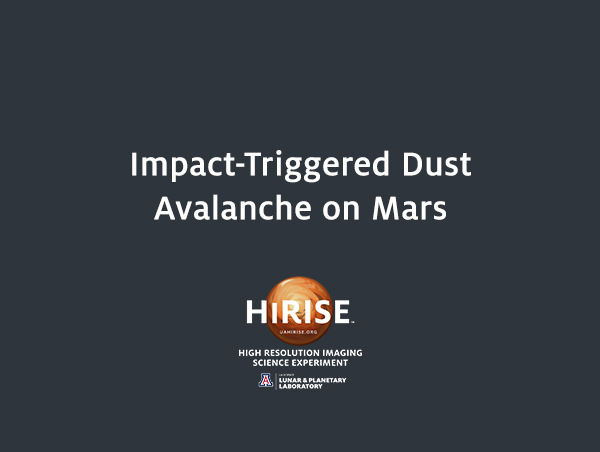 Impact-Triggered Dust Avalanche on Mars