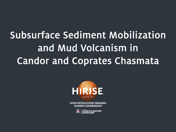 Subsurface Sediment Mobilization and Mud Volcanism in Candor and Coprates Chasmata