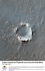 Cr�ter inusual con Flujos de Lava cerca de Arsia Mons