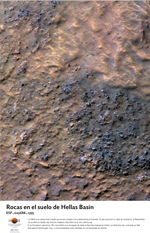 Rocas en el suelo de Hellas Basin