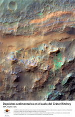 Depsitos sedimentarios en el suelo del Crter Ritchey 