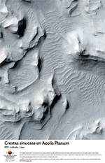 Crestas sinuosas en Aeolis Planum