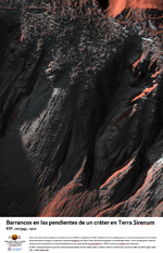 Barrancos en las pendientes de un crter en Terra Sirenum