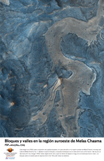 Bloques y valles en la regi�n suroeste de Melas Chasma