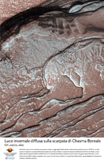 Luce invernale diffusa sulla scarpata di Chasma Boreale