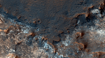 An Inverted Crater West of Mawrth Vallis